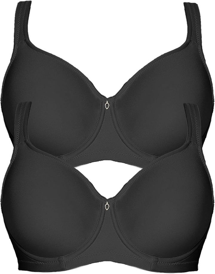 VIANIA! 2er Pack Minimizer Bügel BH Basic 14586 75F Schwarz, 75F Schwarz