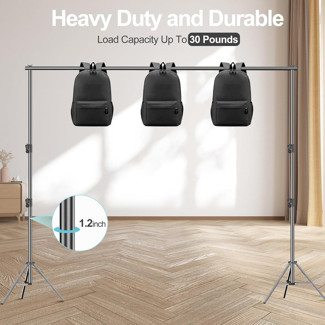 EMART 2,8x3m Hintergrundsystem stabiles Hintergrund Ständer belastbar bis 13,6kg mit 2 Klemmen, Back