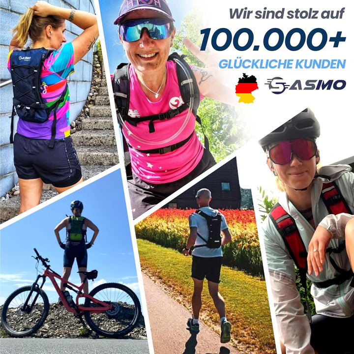 SASMO® Laufrucksack 6L (Grün) mit Thermofach | Lauf Rucksack - Ultraleicht 300g | Laufrucksack Damen