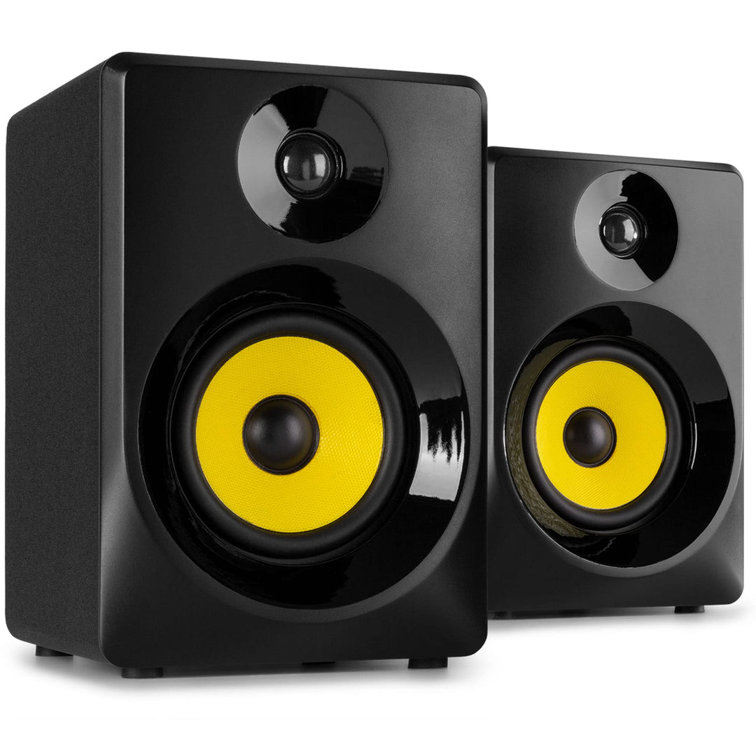 Vonyx SMN30B - Studio Monitor, Aktiv Lautsprecher Set, 60 Watt, 3 Zoll Studiolautsprecher Set, DJ Mo