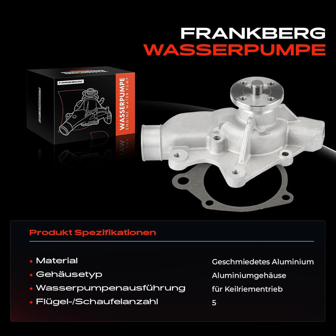 Frankberg Wasserpumpe Kompatibel mit Cherokee XJ 2.5L 1991-2000 Wrangler II TJ 2.5L 4.0L 1997-2002 G