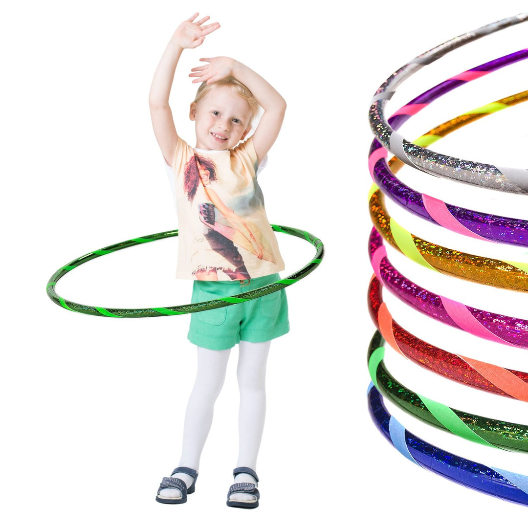 Hoopomania Glamour Kinder Hula Hoop Reifen Ø80cm Glitter-Grün-Grün, Ø80cm Glitter-Grün-Grün