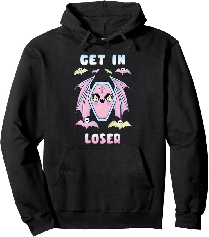 Get In Loser Pastel Goth Kawaii Coffin Creepy Cute Pullover Hoodie