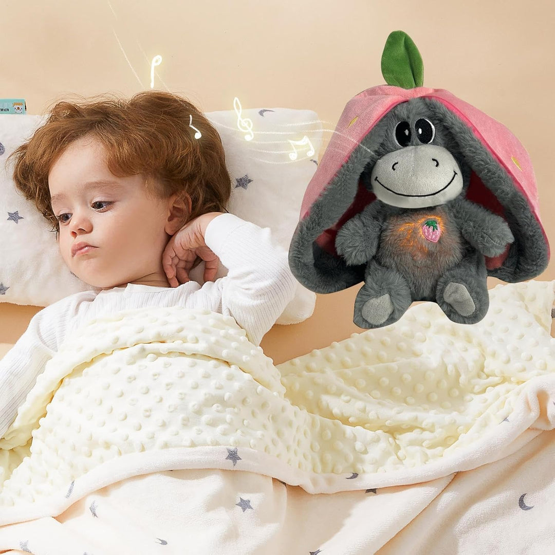 Atmendes Kuscheltier Esel Für Kinder Erwachsene, Schlafender Plüschesel Zum Stressabbau, Beruhigende