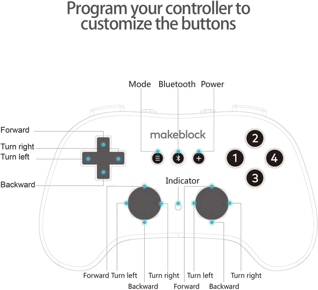 Makeblock Wireless Bluetooth Kontroller, Kabellos Programmierbarer Bluetooth-Controller für mBot/Ran