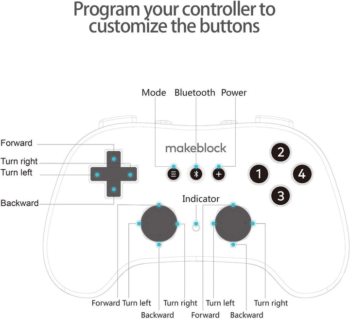 Makeblock Wireless Bluetooth Kontroller, Kabellos Programmierbarer Bluetooth-Controller für mBot/Ran