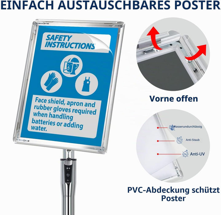 VAIIGO Infoständer Höhenverstellbar Aluminium DIN A4 Plakatständer Informationsständer Präsentations