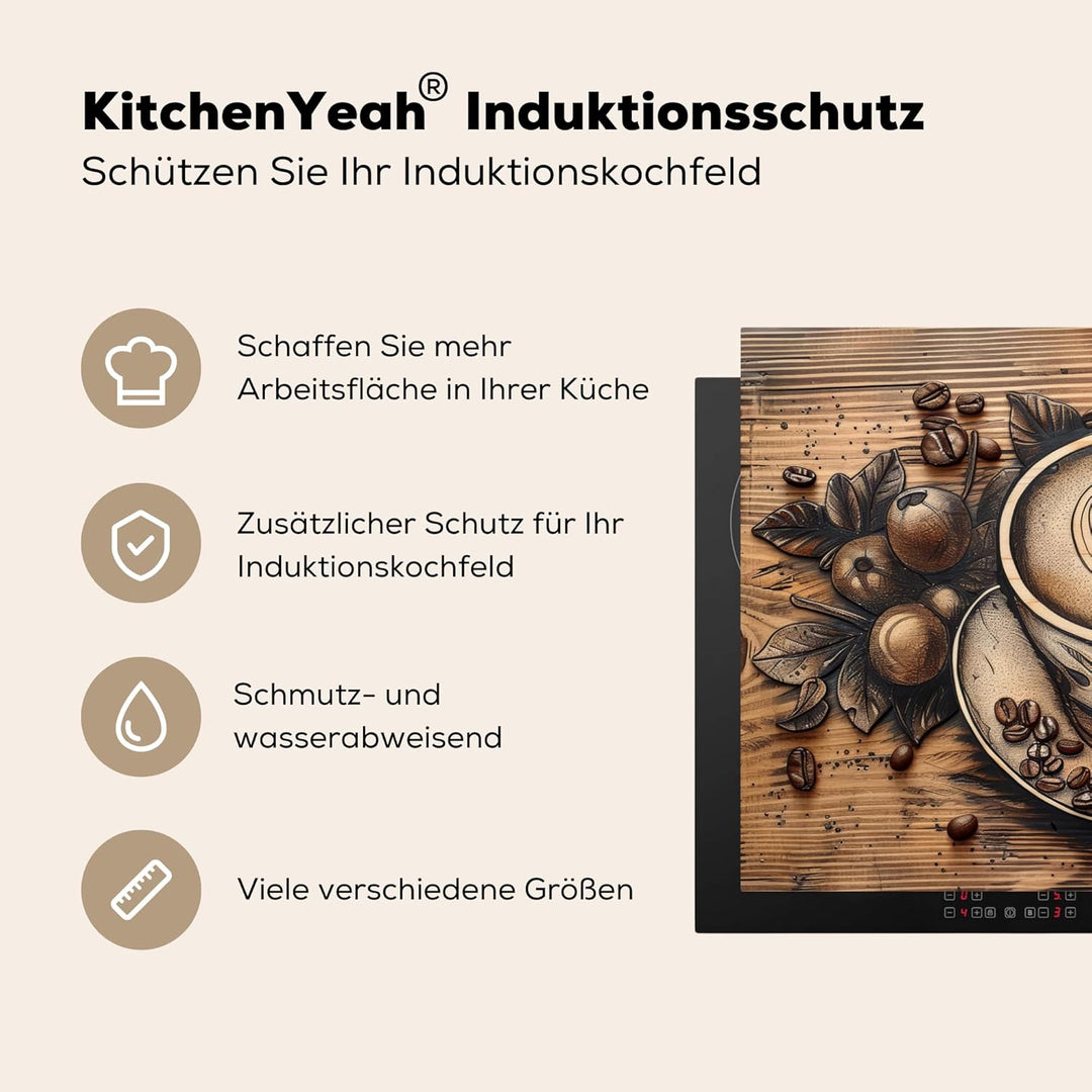 Herdabdeckplatte 81x52 cm Einteilig Küche Herdabdeckung Induktionsfeld Ceranfeld Herdabdeckplatten V