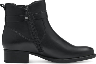 Tamaris Damen Chelsea Boots Leder Blockabsatz 37 EU Schwarz, 37 EU Schwarz