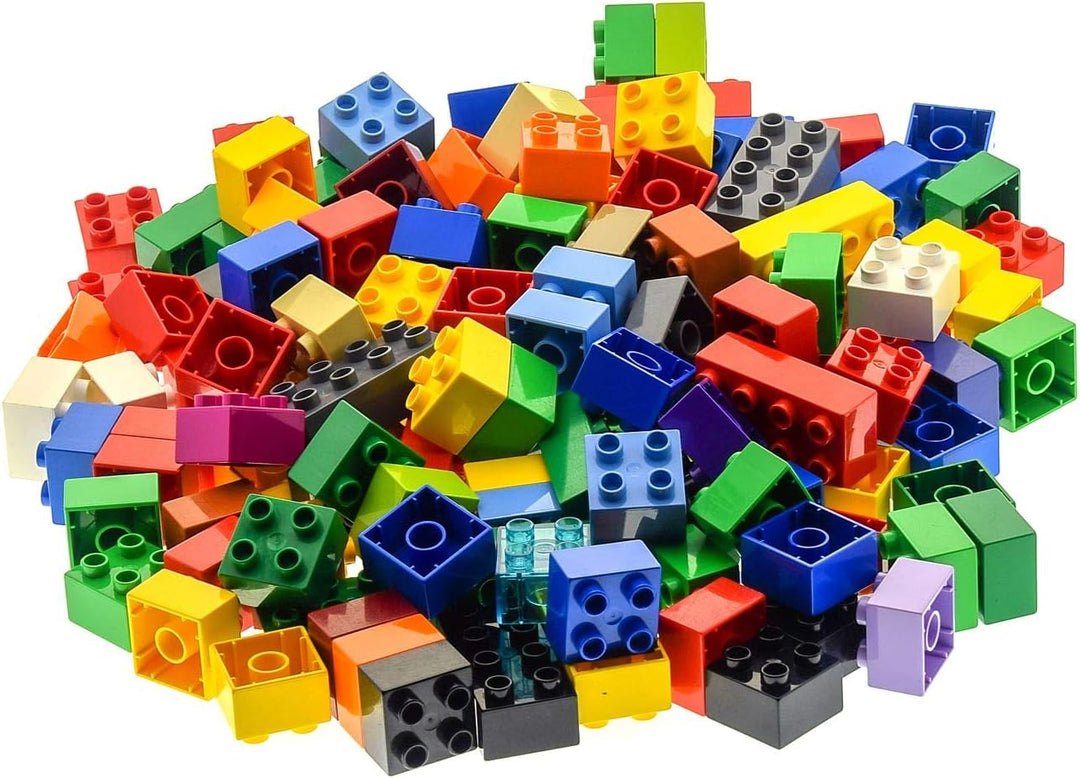 130 Teile bzw. 1 kg Lego Duplo Steine 100 x 4er 2x2 Noppen und 30 x 8er und 2x4 Noppen bunt gemischt