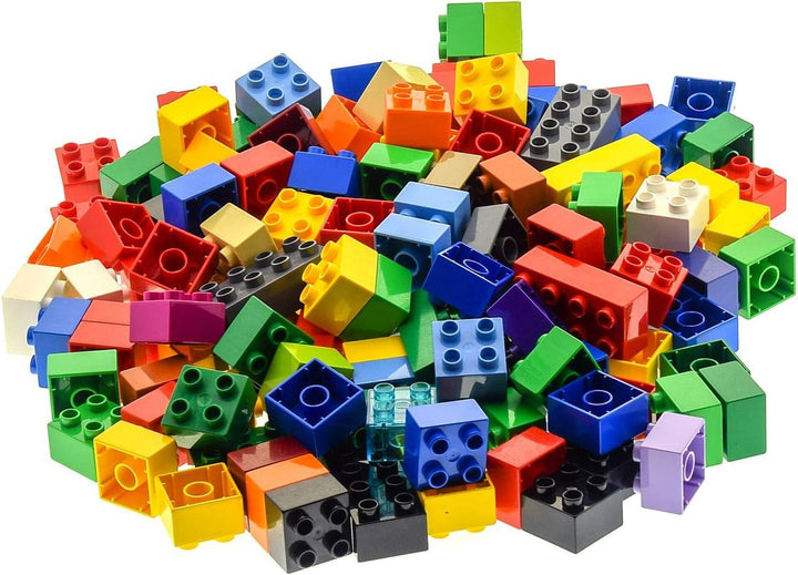 130 Teile bzw. 1 kg Lego Duplo Steine 100 x 4er 2x2 Noppen und 30 x 8er und 2x4 Noppen bunt gemischt