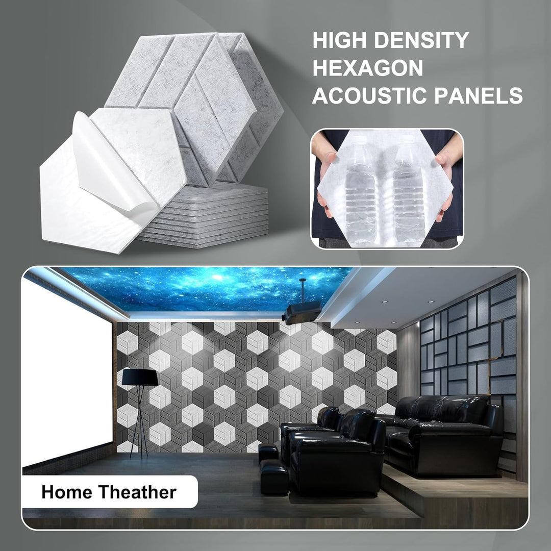 12 Stück Akustikpaneele Hexagon Selbstklebend Akustikplatten Akustikschaumstoff Akustik Panel Wandpa
