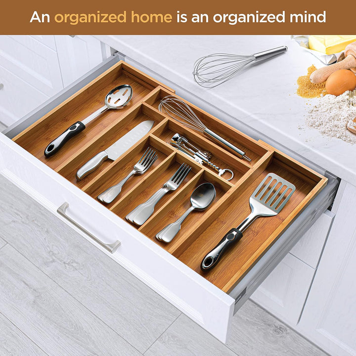 Schubladenorganizer aus Bambus, ausziehbar, Bambus, natur, 17" x 13" x 2" inches, Natur