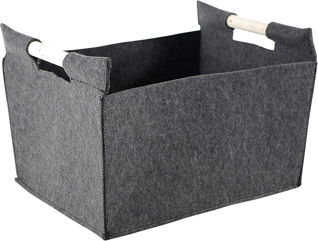 Kobolo Filzkorb Holzkorb für Kaminholz Allzweckkorb - Filz - dunkelgrau - 50x38x34 cm