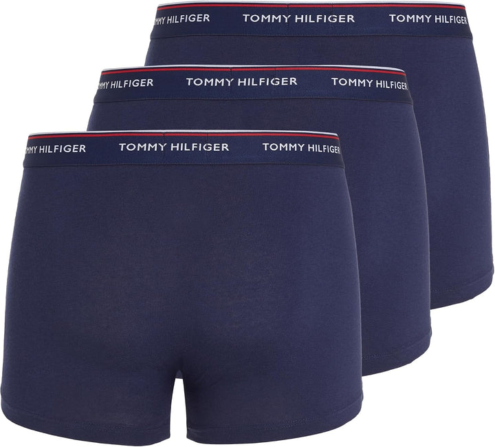 Tommy Hilfiger Herren 3er Pack Boxershorts Trunks Unterwäsche, Blau (Peacoat)