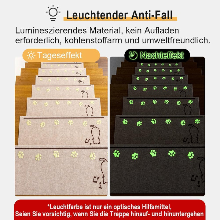 FuKuEn Stufenmatten Ohne Kleben Selbstklebend Leuchtend Stufenmatten Waschbar rutschfeste Treppenstu