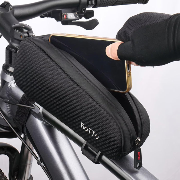 ROTTO Oberrohrtasche Fahrrad 1,5 L für MTB Rennrad Schwarz