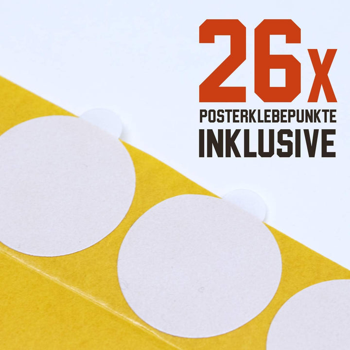 BilderKing Poster Weltkarte als XXL Wand-Poster in Deutsch 210x140 gross in weiss - Perfekte Grossfo