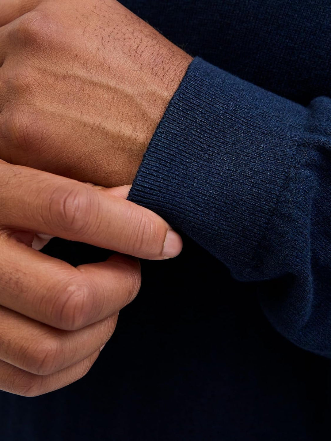 JACK & JONES Male Strickjacke mit Viertelreissverschluss Einfarbig Strickjacke mit Viertelreissversc