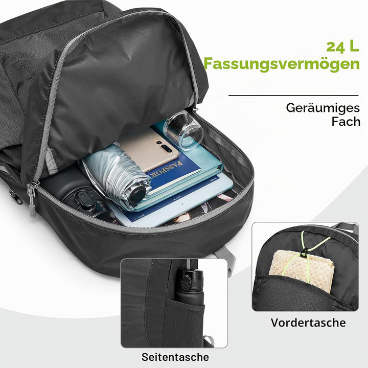 G4Free Faltbarer Leichter Rucksack 25L Unisex Tagesrucksack Kleiner Reiserucksack Wanderrucksack Tre