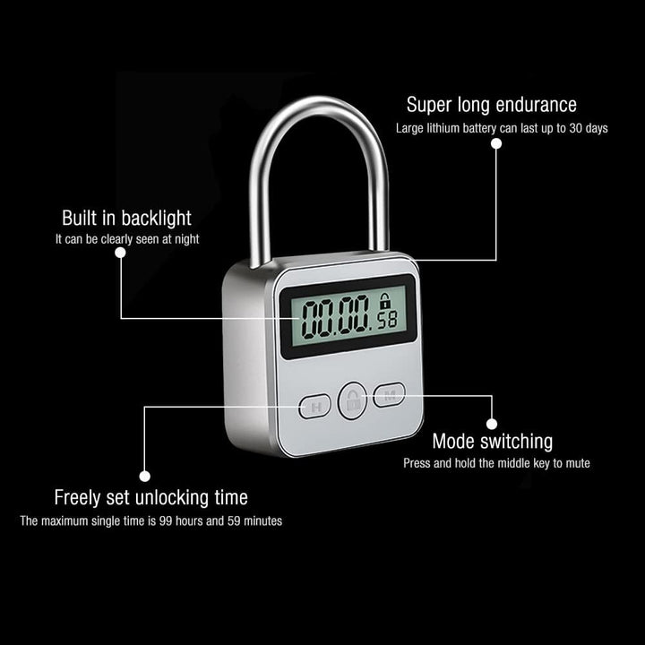 CJBIN Digitale Zeitschloss, Time Lock mit LCD-Display, Küchensafe Zeitschloss Wiederaufladbares USB