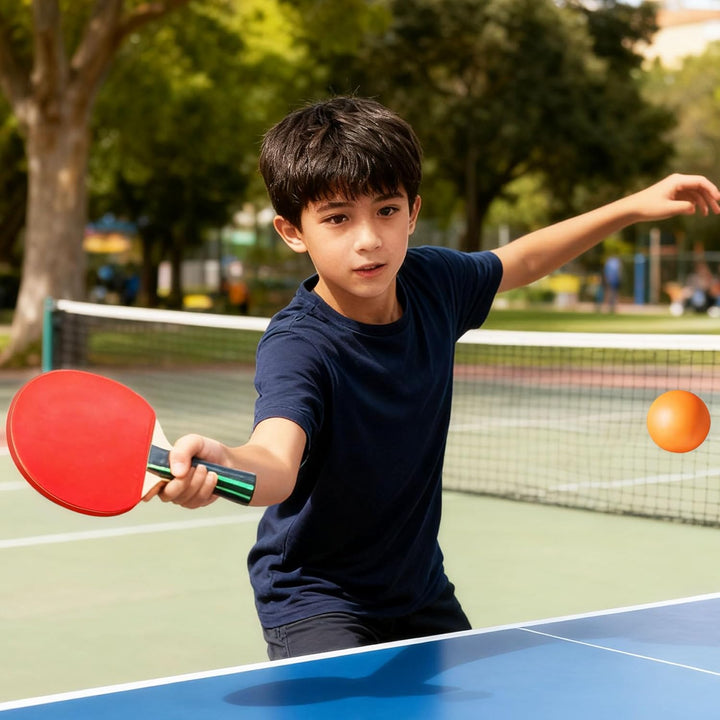 Tischtennisschläger, tragbares Tischtennis-Set, 2 Tischtennisschläger + 3 Tischtennisbälle + Tischte
