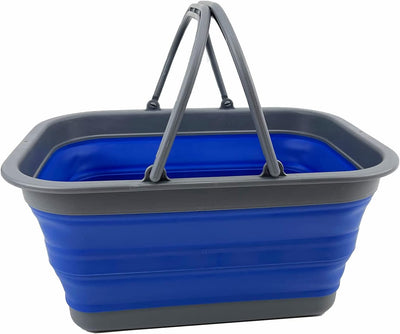 SAMMART 12L zusammenklappbare Wanne mit Griff – Tragbarer Outdoor-Picknickkorb/Krater – Faltbare Ein