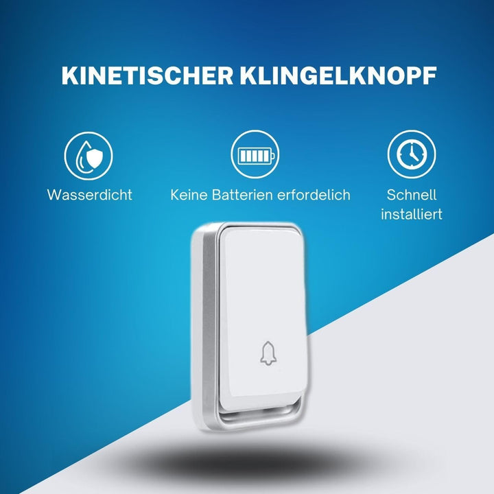 Funkklingel Set, batterielos, 1 Sender, 4 Empfänger | Keine Batterien erforderlich, 200 m Reichweite