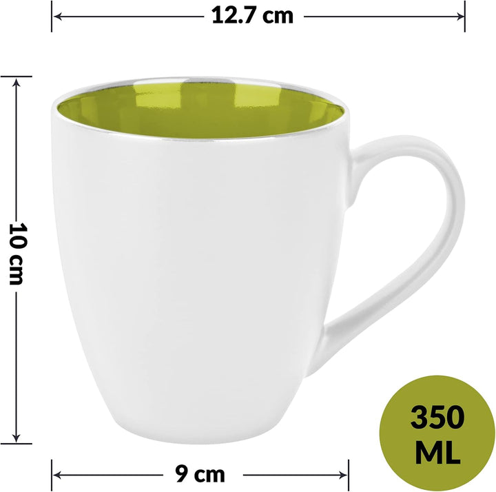 MIAMIO - 6 x 350 ml Kaffeetassen/Kaffeebecher Set - Tassen Set 6er Modern - Le Papillon Kollektion (