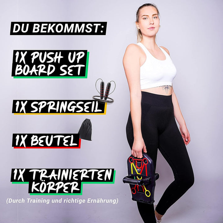 WA Fitness® Push Up Board, Multifunktionale Liegestütze Brett mit Widerstandsband Fitness Geräte und