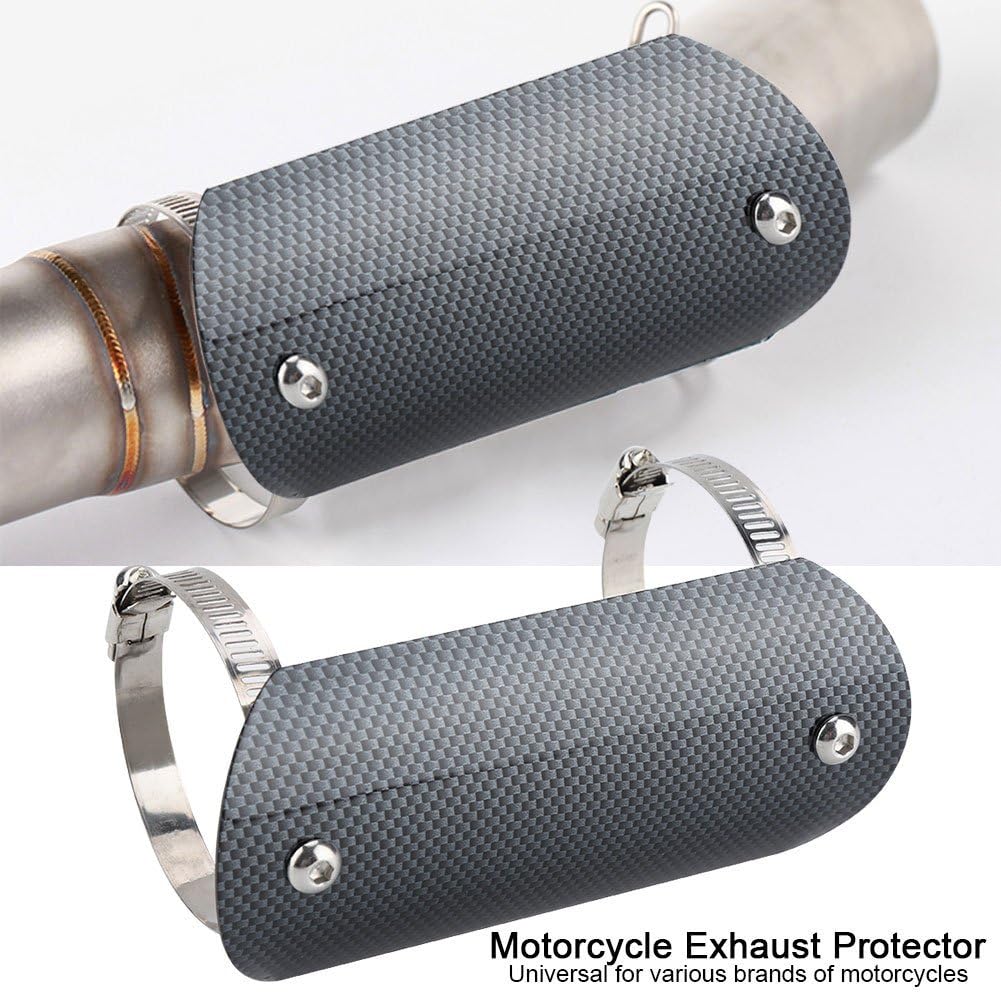 Motorrad Auspuffrohrschutz, robust langlebig einfach installieren stylisches Design Hitzeschild Edel