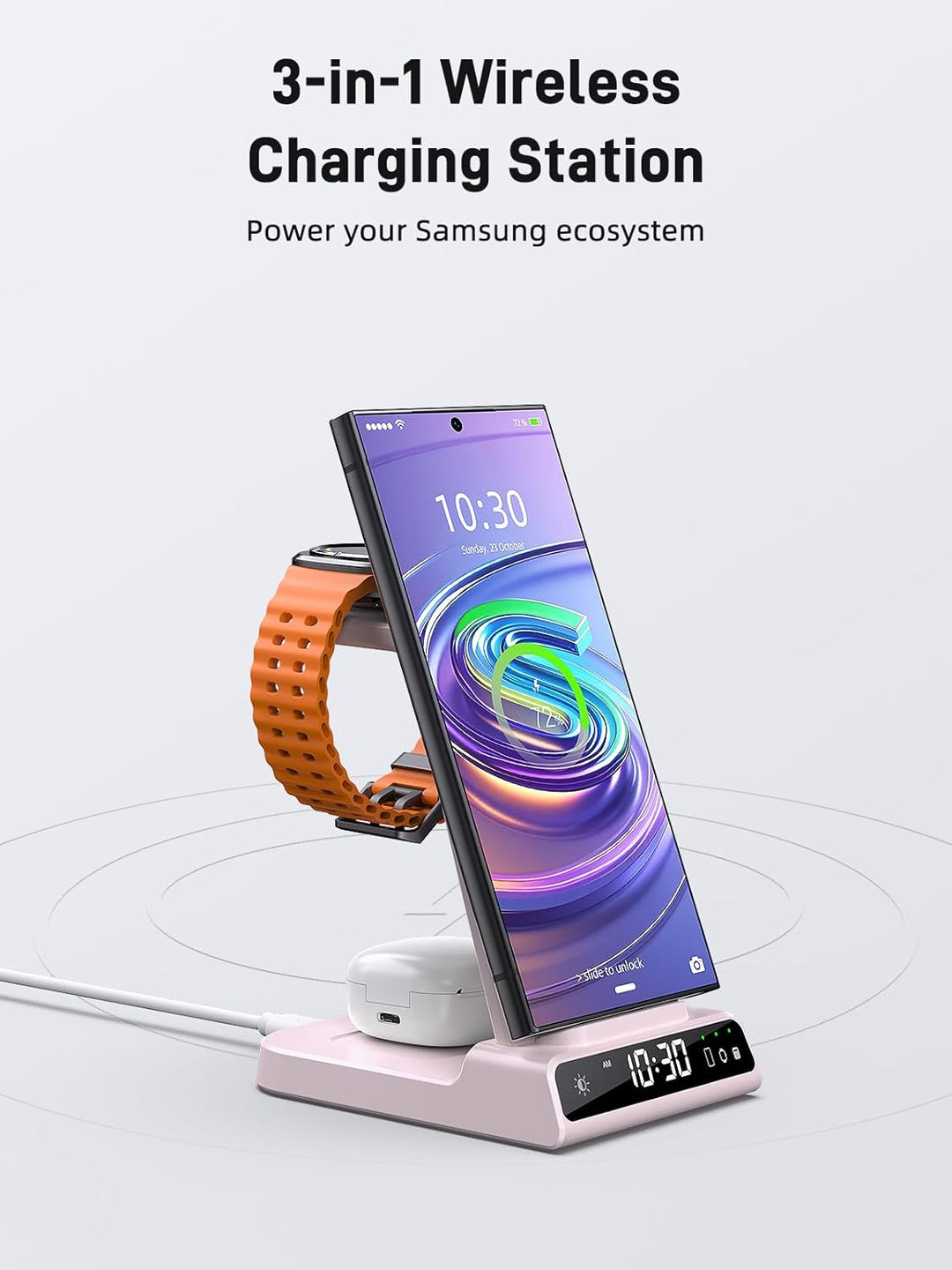 Wireless Charger für Samsung Ladestation für Galaxy S25 Ultra, Induktive Ladestation für Samsung Gal