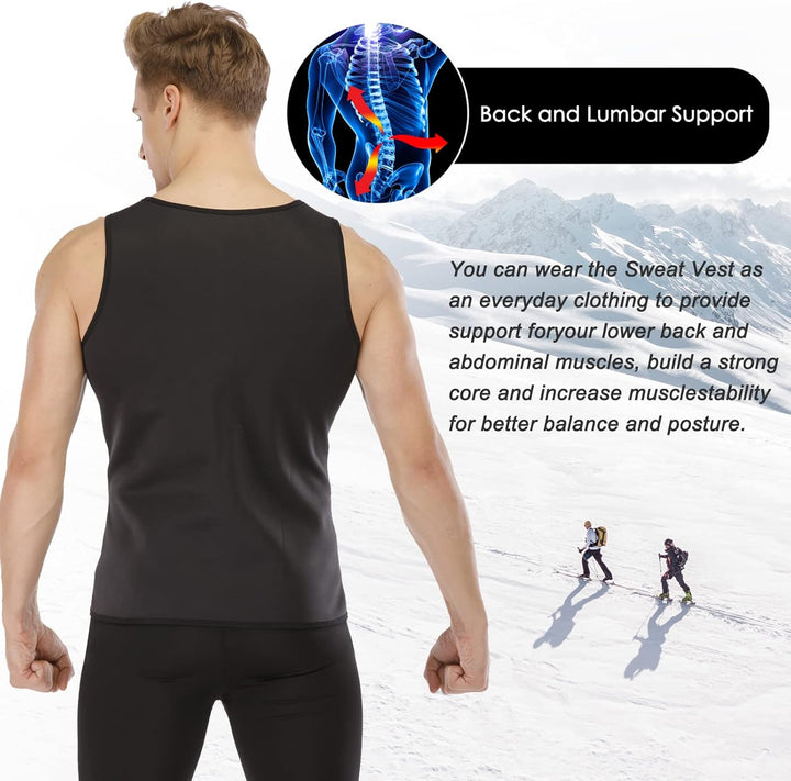 FEimaX Herren Sauna Schweiss Weste Taille Trainer Fitness Abnehmen Shapewear Trainingsanzug Schwitzw