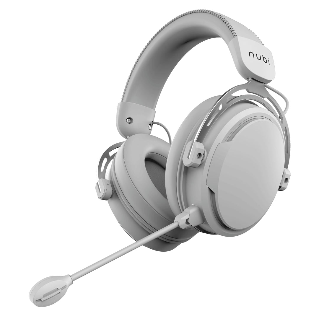 Nubi NH1 Pro White - Kabelloses Gaming-Headset mit Mikrofon (Bluetooth, 2,4 GHz und USB)