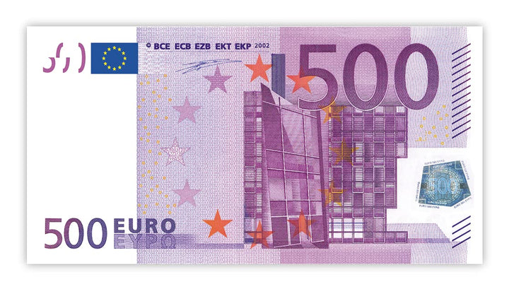 Litfax 500€ Euroschein/Euro-Geldscheine 203x103 mm/banderoliert, je Pack. 75 Stück (10 PG)… 500 Eur