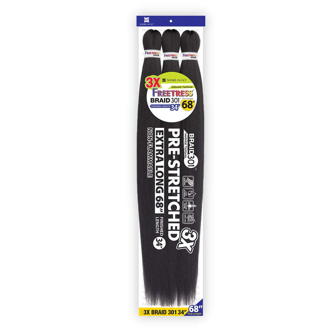 Freetress Braids Zöpfe mit natürlicher Textur, vorgedehnt, 301, 86,4 cm, Kupferfarben, 3 Stück 1-pac