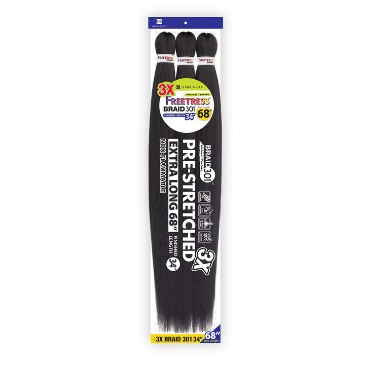 Freetress Braids Zöpfe mit natürlicher Textur, vorgedehnt, 301, 86,4 cm, Kupferfarben, 3 Stück 1-pac