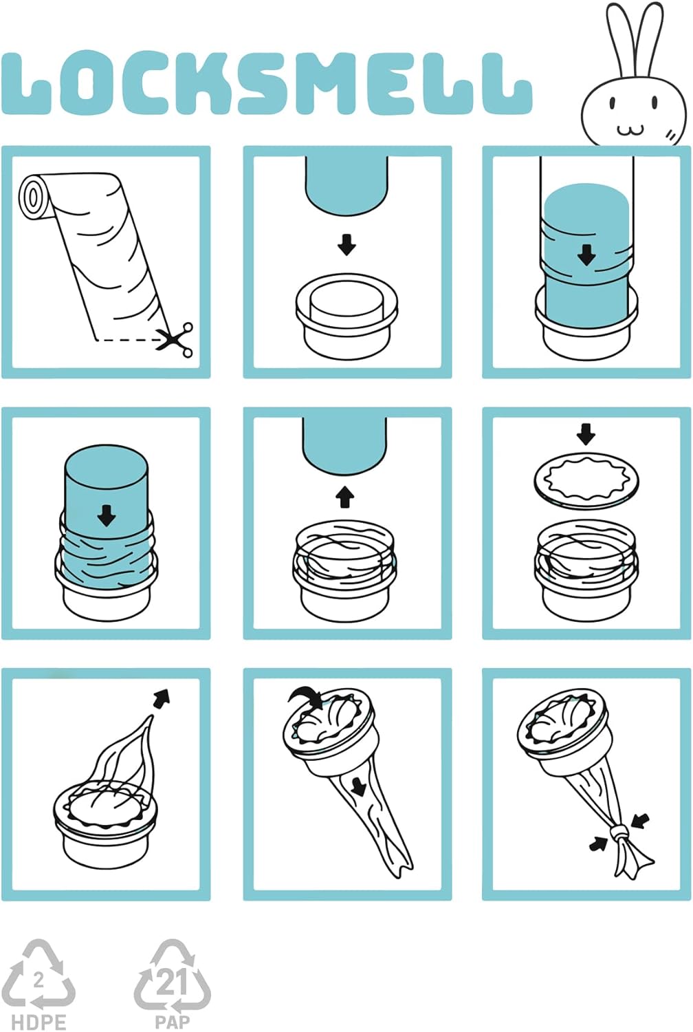 LOCKSMELL Nappy Bin Liner Compatible with Tommee Tippee Bin cartridges| Made From Recycled Materials