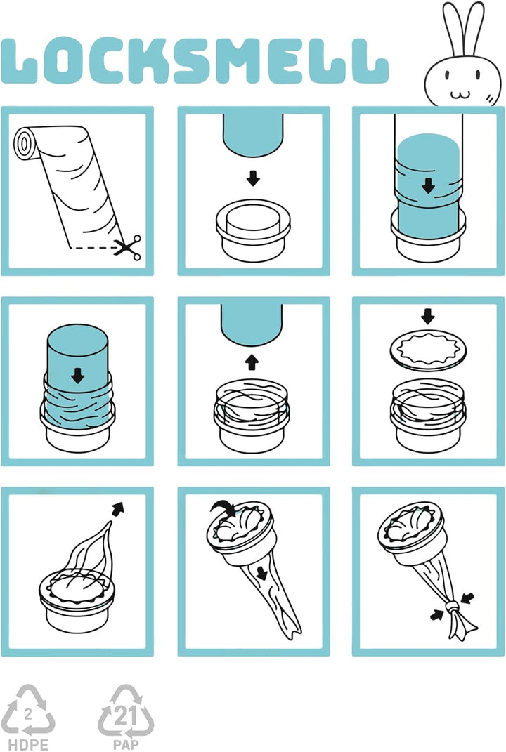 LOCKSMELL Nappy Bin Liner Compatible with Tommee Tippee Bin cartridges| Made From Recycled Materials