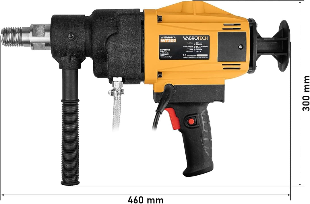 WABROTECH® Kernbohrgerät Handgeführt ⌀22–202 mm an Kernbohrständer und Wasserzuführgerät 11 L - Diam