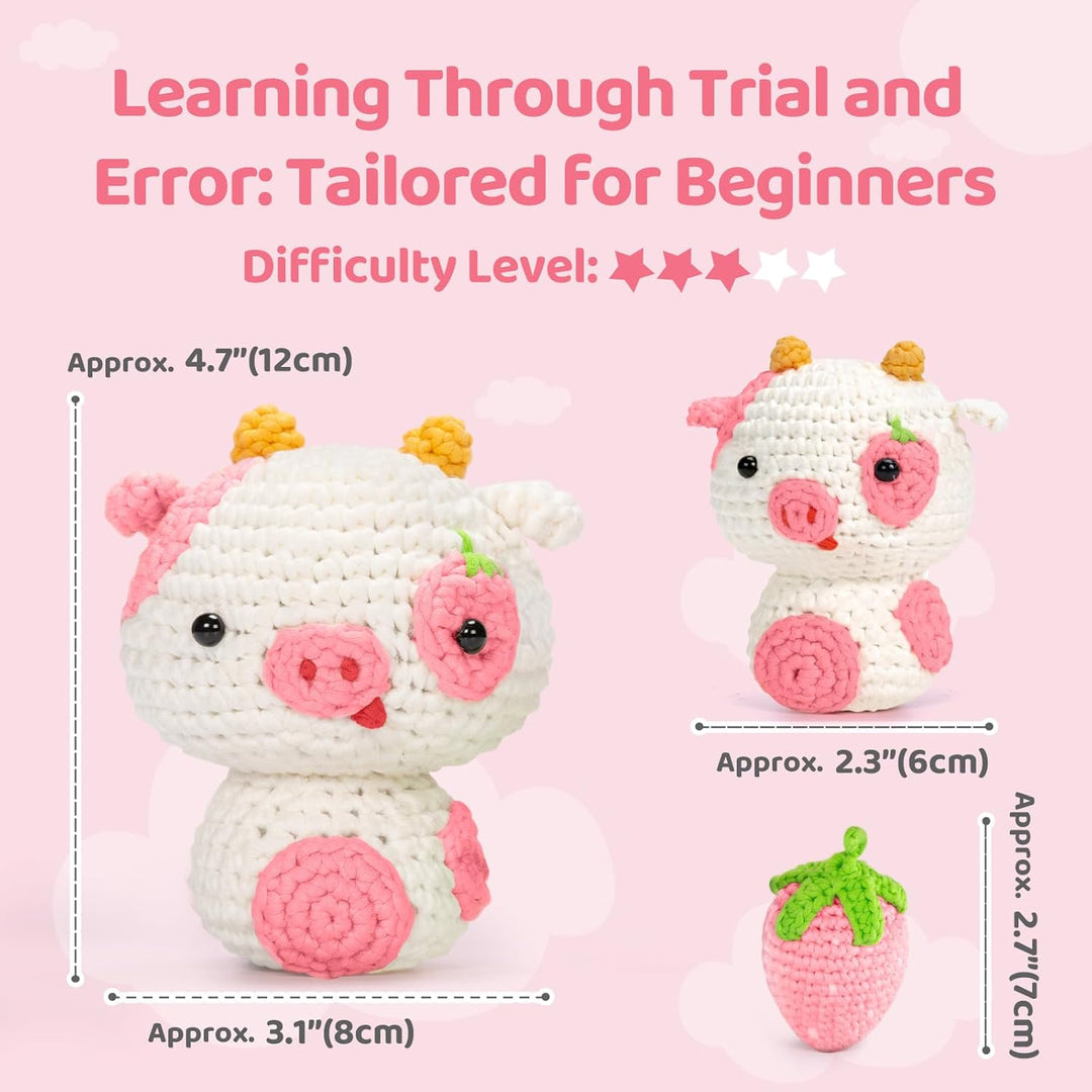 Mewaii Häkelset für Anfänger, Komplettes DIY Set für Erwachsene Häkelnadel Set mit Vorgestartetem Ga