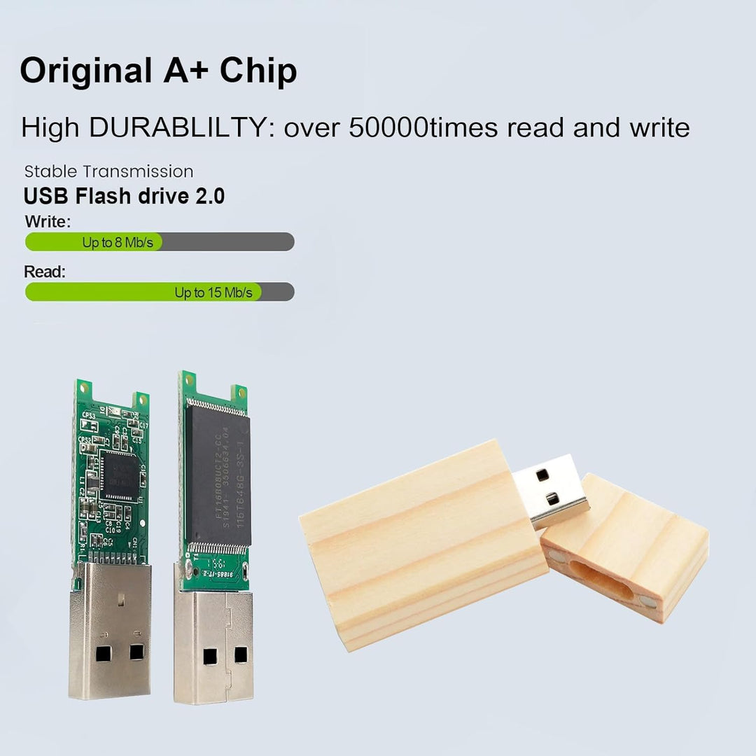 5-Pack 2GB USB Flash Drive Ahorn Holz 2.0 USB Flash Drive Memory Stick Datenspeicherung Pendrive Dis