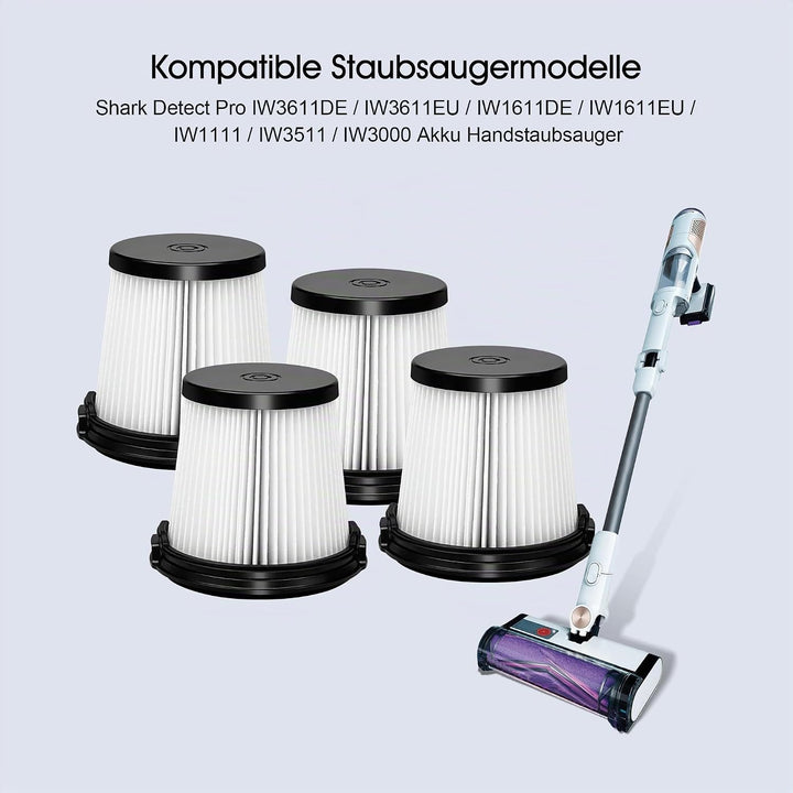 4 Stück Filter Ersatzteile für Shark Detect Pro IW3611DE, IW3612EU, IW1611DE, BU3521EU,BU1120EU Kabe