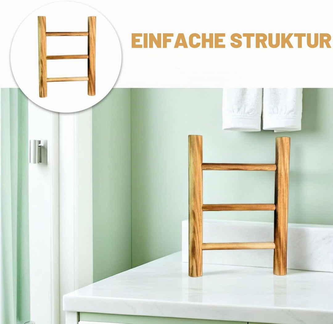 Zerodeko Rustikale Handtuchleiter Dekorative Kleiner Leiter im Landhausstil als Handtuchhalter und A