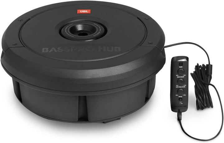 JBL BassPro Hub 11" Reserverad Aktiv Subwoofer Auto Set - 300 Watt Auto Subwoofer mit eingebautem Ve