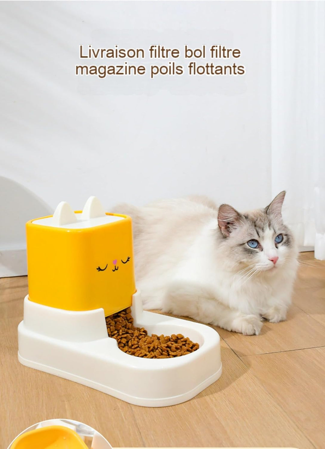 YIYILU Futter- und Wasserspender für Katzen – 2-in-1 automatische Fütterung, robust & sparsam, geeig