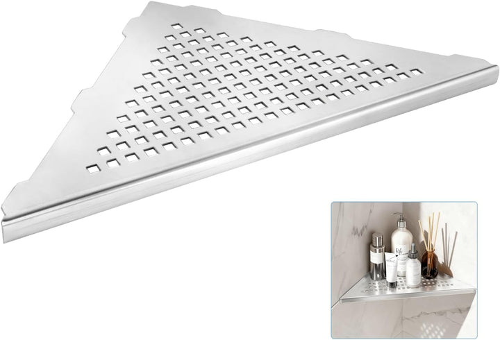 1 Stück Ecke-Duschablage Edelstahl 304 Badezimmerregal ohne Bohren Eckablage Duschablage mit Gitterd
