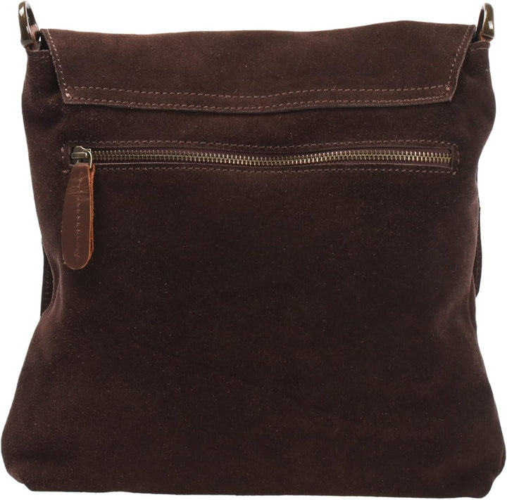 LECONI Umhängetasche für Damen Crossbag Veloursleder Echtleder Natur Damentasche Schultertasche Lede