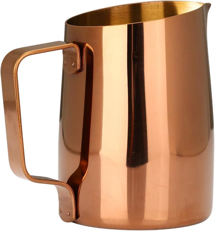 Espresso-Milchaufschäumer, Milchkännchen, Edelstahl, für Kaffee-Latte-Kunst, 420 ml gold, Gold