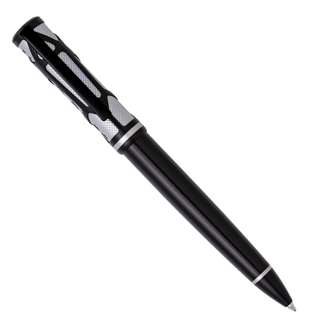 Hugo Boss Craft Kugelschreiber aus Messing in der Farbe Chrome, Länge: 14,3cm, Minenfarbe: Blau, HSS